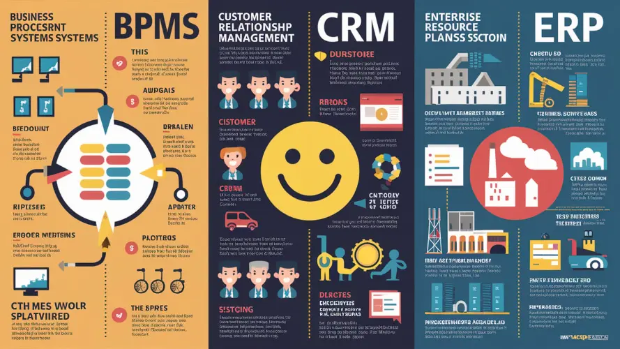 تفاوت‌های بین BPMS، CRM و ERP
